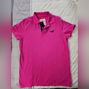 Hollister Pink Polo Shirt Size XL